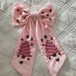 Pink seed bead Christmas tree Bow